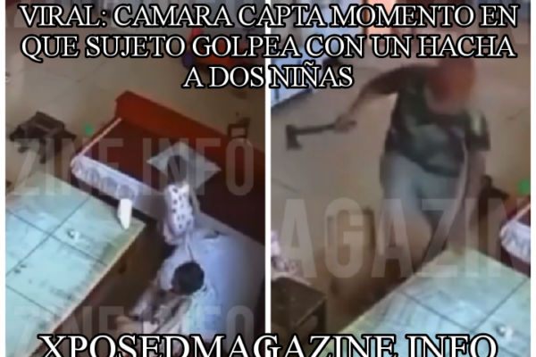 VIRAL: CAMARA CAPTA MOMENTO EN QUE SUJETO GOLPEA CON UN HACHA A DOS NIÑAS