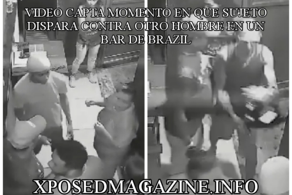 VIDEO CAPTA MOMENTO EN QUE SUJETO DISPARA CONTRA OTRO HOMBRE EN UN BAR DE BRAZIL